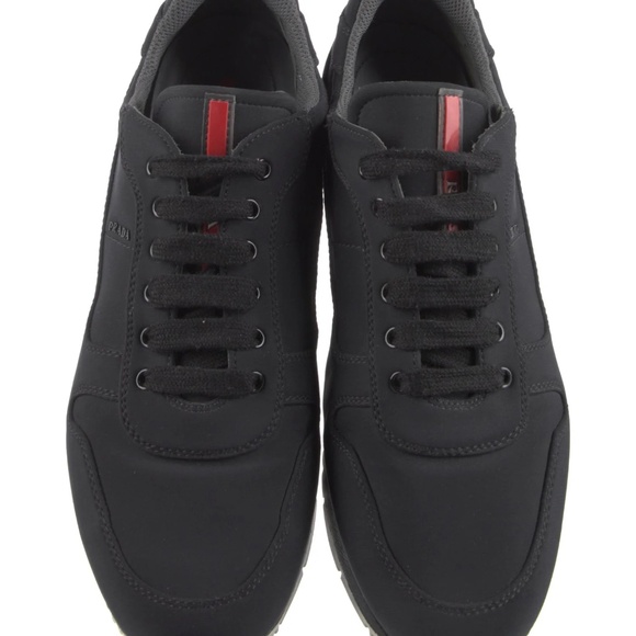 Prada Sport Shoes Nylon Sneakers Black White Women's Size: 9 Luxury Designer - Picture 6 of 15
